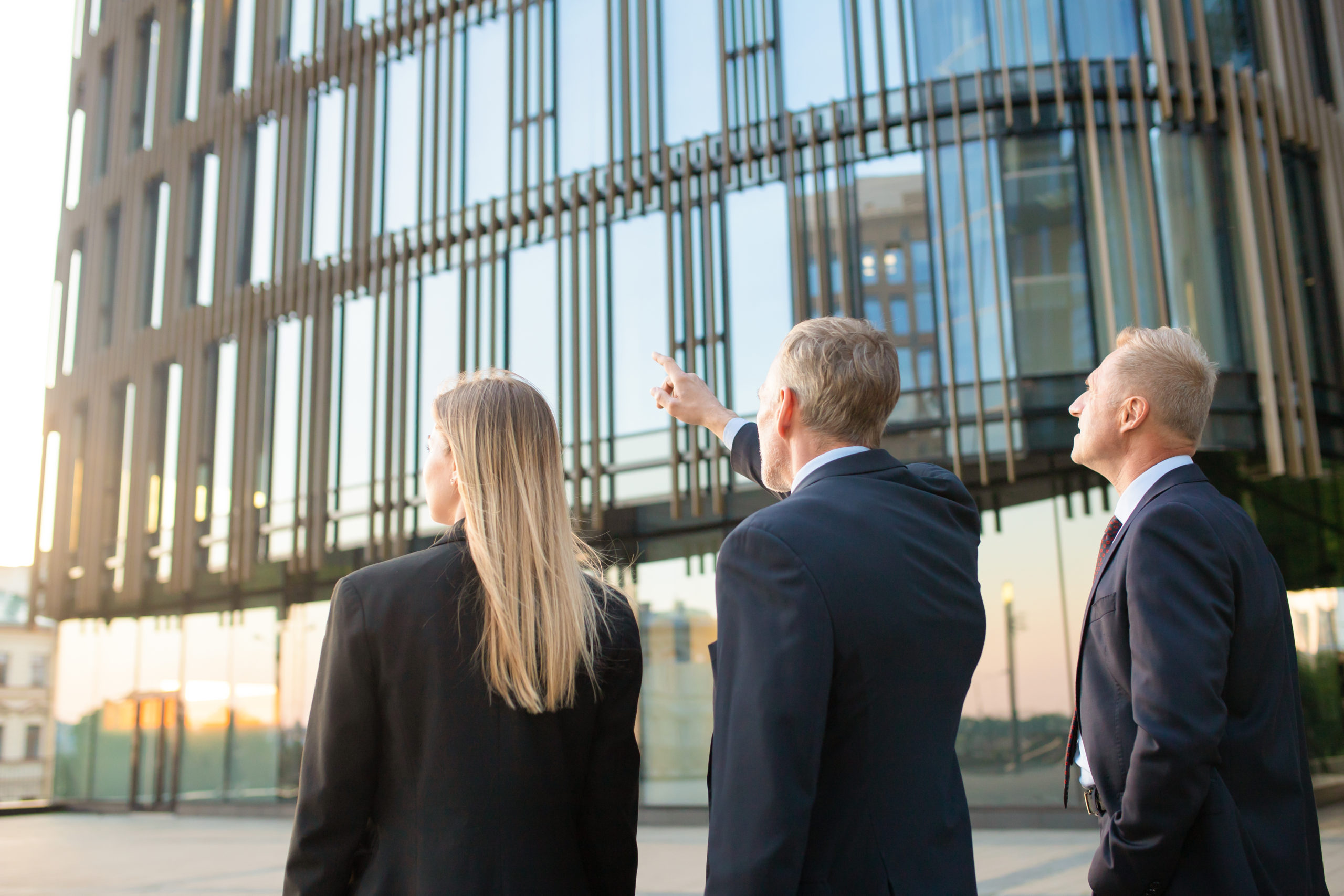 Group of business partners in formal suits