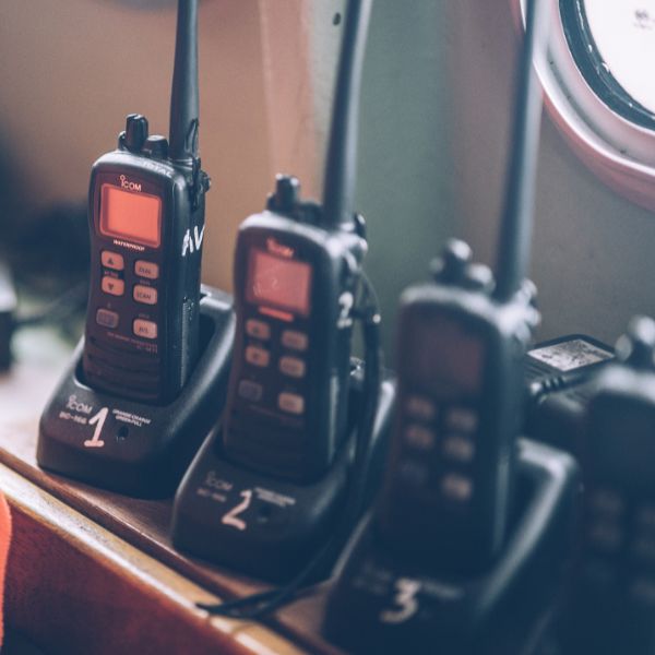 Three two way radios charging 