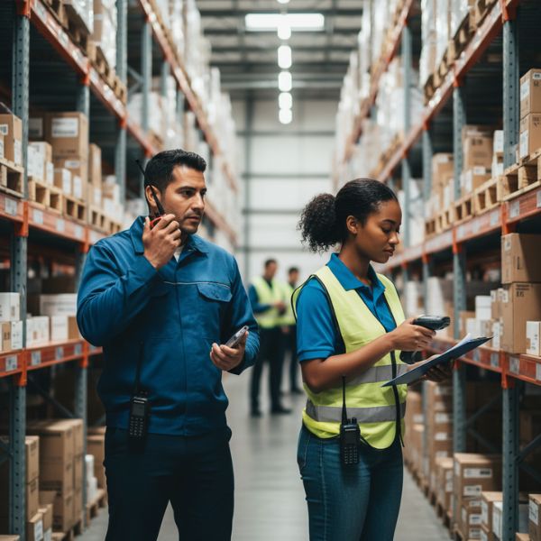 retail workers checking inventory
