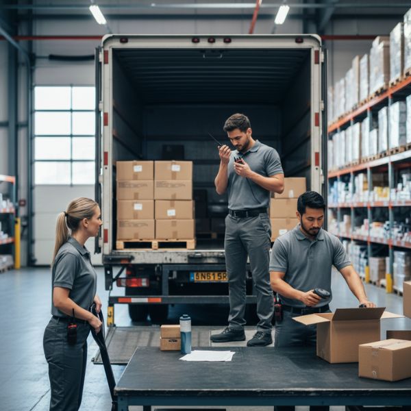 retail workers unloading inventory